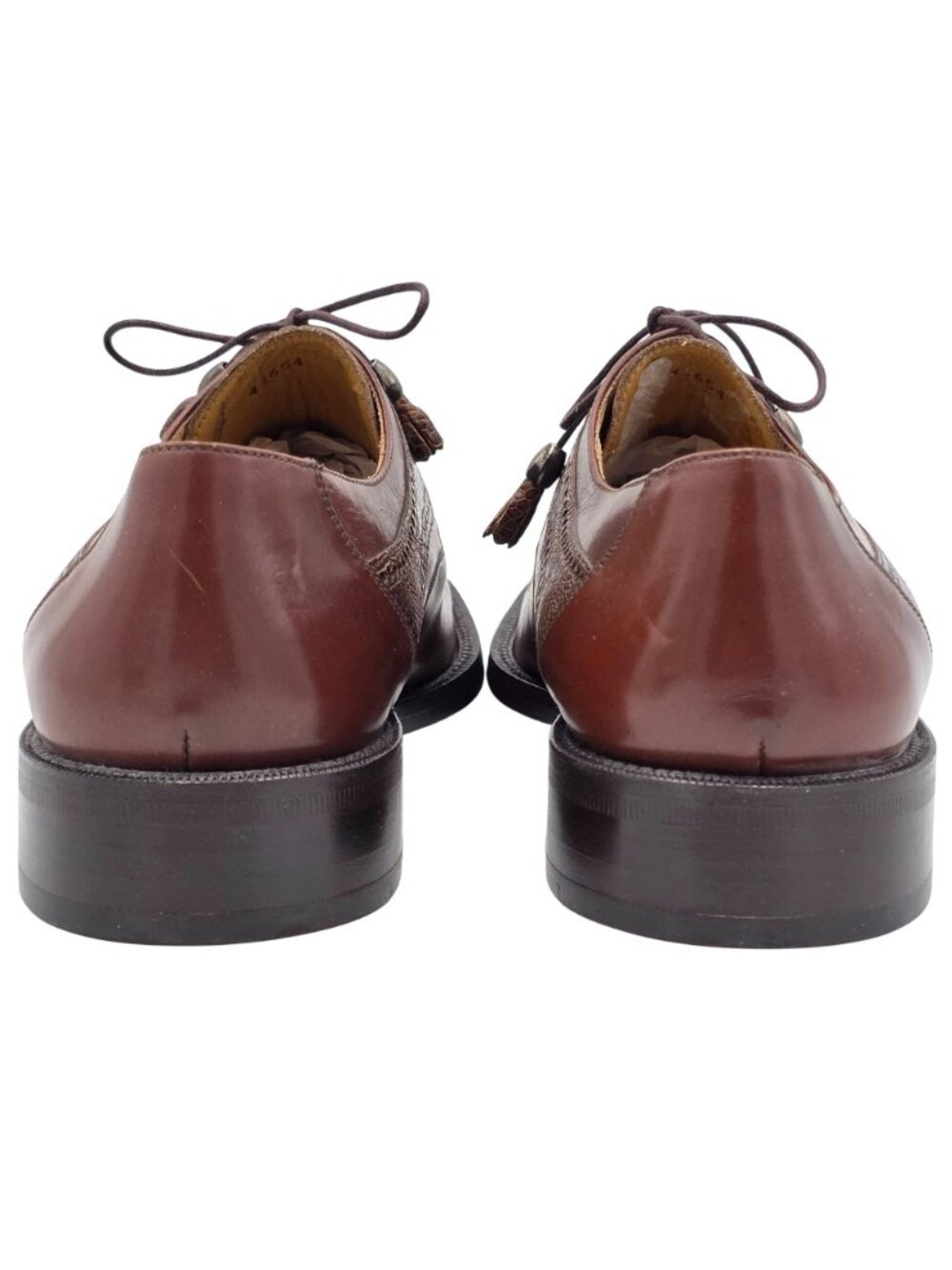 NEW Vintage Exotic Ostrich Leg Dress Shoes City Slicker Brown Mens 8M Oxfords - Picture 9 of 13